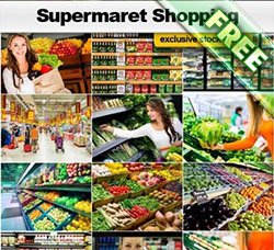 高清超市蔬菜水果图片：Supermarket Shopping